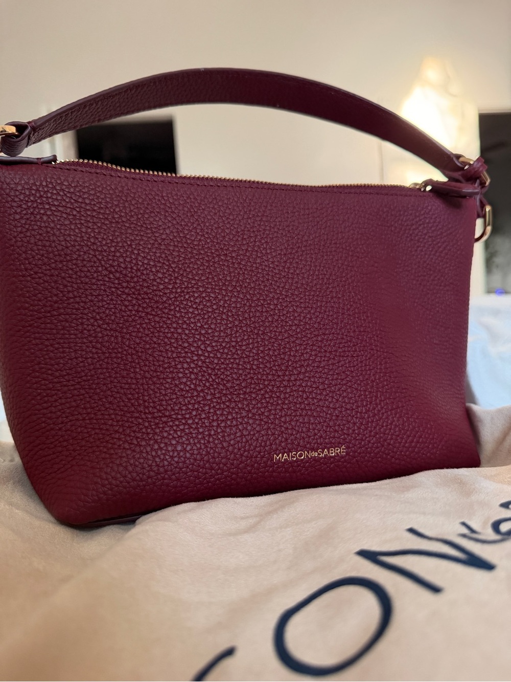 AUTH Maison de Sabre The Small Soft Hobo Plum Red (Wine/Burgundy) - Picture 3 of 10